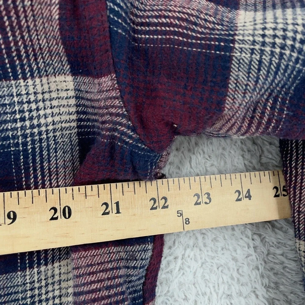Wolverine Fleece Lined Flannel Shirt Jacket Mens Medium Red Navy Plaid‎ Workwear